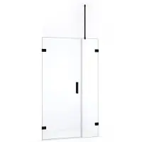 Maxaro Diamond Douchedeur | 115 cm Mat zwart Helder glas Draaideur | Douchedeur glas | Glazen Douchedeur | Nisdeur Douche