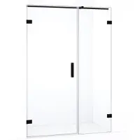 Maxaro Diamond Douchedeur | 135 cm Mat zwart Helder glas Draaideur | Douchedeur glas | Glazen Douchedeur | Nisdeur Douche