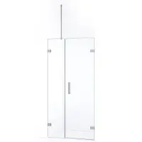 Maxaro Diamond Douchedeur | 95 cm Rvs Helder glas Draaideur | Douchedeur glas | Glazen Douchedeur | Nisdeur Douche