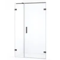 Maxaro Diamond Douchedeur | 105 cm Zwart metaal Helder glas Draaideur
