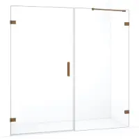 Maxaro Diamond Douchedeur | 185 cm Koper Helder glas Draaideur | Douchedeur glas | Glazen Douchedeur | Nisdeur Douche