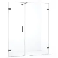 Maxaro Diamond Douchedeur | 155 cm Zwart metaal Helder glas Draaideur