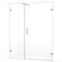 Maxaro Diamond Douchedeur 145cm - Chroom Helder Glas Draaideur | Douchedeur glas | Glazen Douchedeur | Nisdeur Douchewand