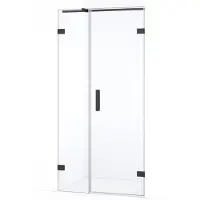 Maxaro Diamond Douchedeur | 85 cm Zwart chroom Helder glas Draaideur
