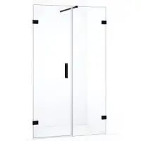 Maxaro Diamond Douchedeur | 115 cm Mat zwart Helder glas Draaideur | Douchedeur glas | Glazen Douchedeur | Nisdeur Douche