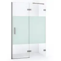 Maxaro Diamond Douchedeur | 120 cm Rvs Helder met matte strook Draaideur