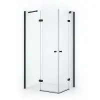 Maxaro Amber Douchecabine | 80x70 cm Mat zwart Helder glas Draaideur Rechthoek