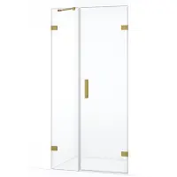Maxaro Diamond Douchedeur | 95 cm Goud Helder glas Draaideur | Douchedeur glas | Glazen Douchedeur | Nisdeur Douche