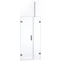 Maxaro Diamond Douchedeur | 95 cm Zwart metaal Helder glas Draaideur