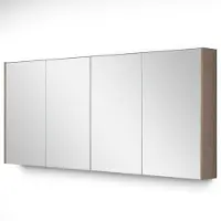Maxaro Spiegelkast Met Verlichting Modulo 157,6x70cm Middenbruin Eiken