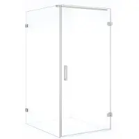 Maxaro Diamond Douchecabine | 110x100 cm Rvs Helder glas Draaideur Rechthoek