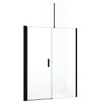 Maxaro Diamond Douchedeur | 160 cm Mat zwart Helder glas Draaideur | Douchedeur glas | Glazen Douchedeur | Nisdeur Douche