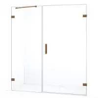 Maxaro Diamond Douchedeur | 175 cm Koper Helder glas Draaideur | Douchedeur glas | Glazen Douchedeur | Nisdeur Douchewand