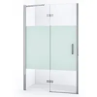 Maxaro Diamond Douchedeur | 110 cm Chroom Helder met matte strook Draaideur
