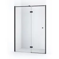 Maxaro Amber Douchedeur 130cm Mat Zwart Helder Glas Draaideur | Douchedeur glas | Glazen Douchedeur | Nisdeur Douchewand