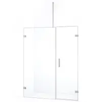 Maxaro Diamond Douchedeur | 155 cm Chroom Helder glas Draaideur | Douchedeur glas | Glazen Douchedeur | Nisdeur Douche