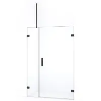 Maxaro Diamond Douchedeur | 125 cm Zwart chroom Helder glas Draaideur