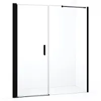 Maxaro Diamond Douchedeur | 170 cm Mat zwart Helder glas Draaideur | Douchedeur glas | Glazen Douchedeur | Nisdeur Douche