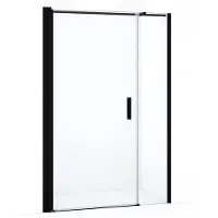 Maxaro Diamond Douchedeur | 130 cm Mat zwart Helder glas Draaideur | Douchedeur glas | Glazen Douchedeur | Nisdeur Douche