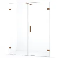 Maxaro Diamond Douchedeur | 145 cm Koper Helder glas Draaideur | Douchedeur glas | Glazen Douchedeur | Nisdeur Douche