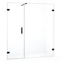 Maxaro Diamond Douchedeur | 175 cm Mat zwart Helder glas Draaideur | Douchedeur glas | Glazen Douchedeur | Nisdeur Douche