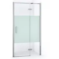 Maxaro Diamond Douchedeur | 90 cm Chroom Helder met matte strook Draaideur
