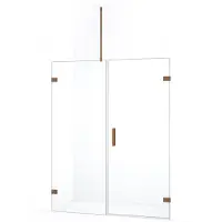 Maxaro Diamond Douchedeur | 145 cm Koper Helder glas Draaideur | Douchedeur glas | Glazen Douchedeur | Nisdeur Douchewand