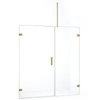Maxaro Diamond Douchedeur | 175 cm Goud Helder glas Draaideur | Douchedeur glas | Glazen Douchedeur | Nisdeur Douche