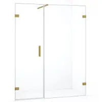 Maxaro Diamond Douchedeur | 155 cm Goud Helder glas Draaideur | Douchedeur glas | Glazen Douchedeur | Nisdeur Douche