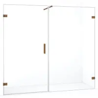 Maxaro Diamond Douchedeur | 215 cm Koper Helder glas Draaideur | Douchedeur glas | Glazen Douchedeur | Nisdeur Douche