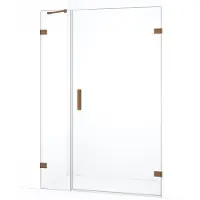 Maxaro Diamond Douchedeur 125cm Koper Helder Glas Draaideur | Douchedeur glas | Glazen Douchedeur | Nisdeur Douchewand