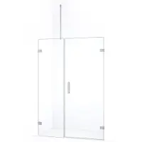 Maxaro Diamond Douchedeur | 125 cm Chroom Helder glas Draaideur | Douchedeur glas | Glazen Douchedeur | Nisdeur Douche