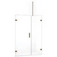 Maxaro Diamond Douchedeur | 125 cm Koper Helder glas Draaideur | Douchedeur glas | Glazen Douchedeur | Nisdeur Douche