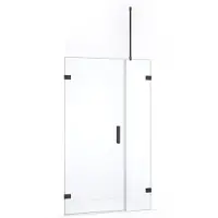 Maxaro Diamond Douchedeur | 115 cm Zwart chroom Helder glas Draaideur