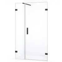 Maxaro Diamond Douchedeur | 115 cm Zwart chroom Helder glas Draaideur