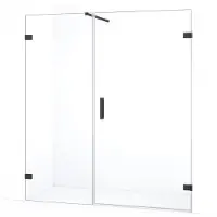 Maxaro Diamond Douchedeur | 175 cm Zwart chroom Helder glas Draaideur