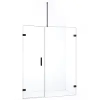 Maxaro Diamond Douchedeur | 155 cm Zwart chroom Helder glas Draaideur