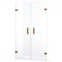 Maxaro Diamond Douchedeur 115 cm Koper Helder glas Draaideur Douchedeur | Glazen Douchedeur | Nisdeur Douche