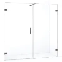 Maxaro Diamond Douchedeur | 195 cm Zwart metaal Helder glas Draaideur