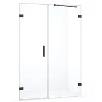 Maxaro Diamond Douchedeur | 135 cm Zwart chroom Helder glas Draaideur