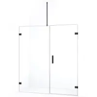 Maxaro Diamond Douchedeur | 175 cm Zwart chroom Helder glas Draaideur