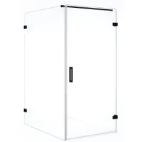 Maxaro Diamond Douchecabine | 140x100 cm Mat zwart Helder glas Draaideur Rechthoek