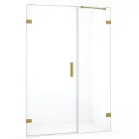 Maxaro Diamond Douchedeur | 125 cm Goud Helder glas Draaideur | Douchedeur glas | Glazen Douchedeur | Nisdeur Douche