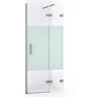 Maxaro Diamond Douchedeur | 80 cm Rvs Helder met matte strook Draaideur