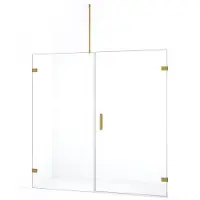 Maxaro Diamond Douchedeur | 195 cm Goud Helder glas Draaideur | Douchedeur glas | Glazen Douchedeur | Nisdeur Douchewand