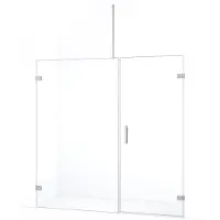 Maxaro Diamond Douchedeur | 185 cm Chroom Helder glas Draaideur | Douchedeur glas | Glazen Douchedeur | Nisdeur Douche