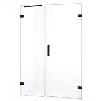 Maxaro Diamond Douchedeur | 125 cm Mat zwart Helder glas Draaideur | Douchedeur glas | Glazen Douchedeur | Nisdeur Douche