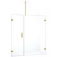 Maxaro Diamond Douchedeur | 165 cm Goud Helder glas Draaideur | Douchedeur glas | Glazen Douchedeur | Nisdeur Douche