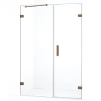 Maxaro Diamond Douchedeur | 135 cm Koper Helder glas Draaideur | Douchedeur glas | Glazen Douchedeur | Nisdeur Douche