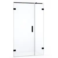 Maxaro Diamond Douchedeur | 105 cm Mat zwart Helder glas Draaideur | Douchedeur glas | Glazen Douchedeur | Nisdeur Douche